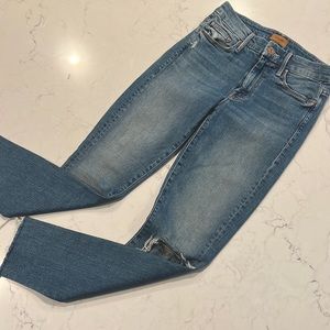 Mother looker ankle gray denim in love gun size 24